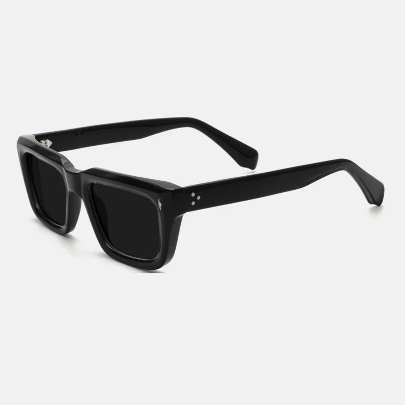 Gatenac Unisex Full Rim Square Polarized Acetate Sunglasses Mo13 Sunglasses Gatenac Black Gray