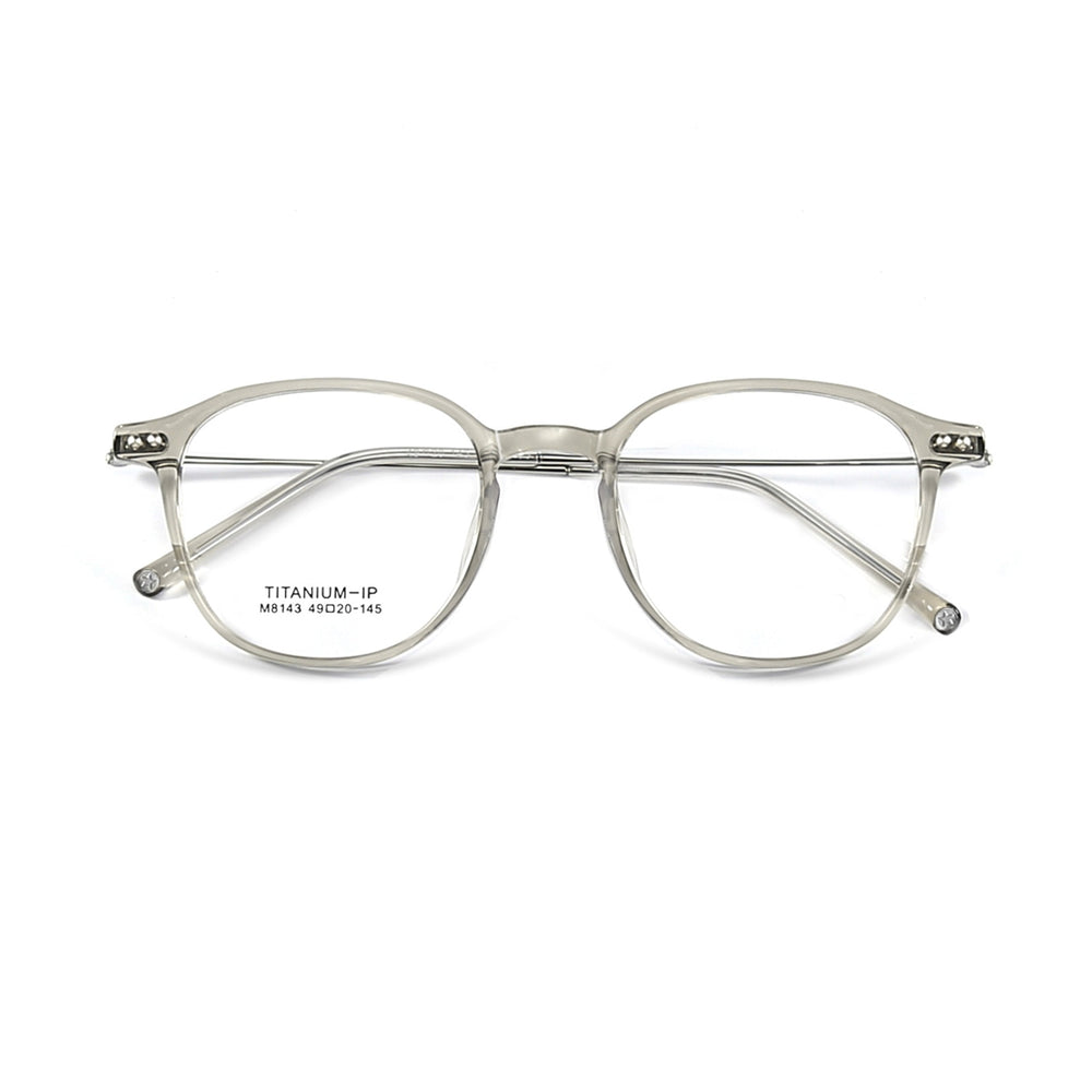 Yimaruili Unisex Full Rim Square Tr 90 Titanium Eyeglasses M8143 Full Rim Yimaruili Eyeglasses Khaki  