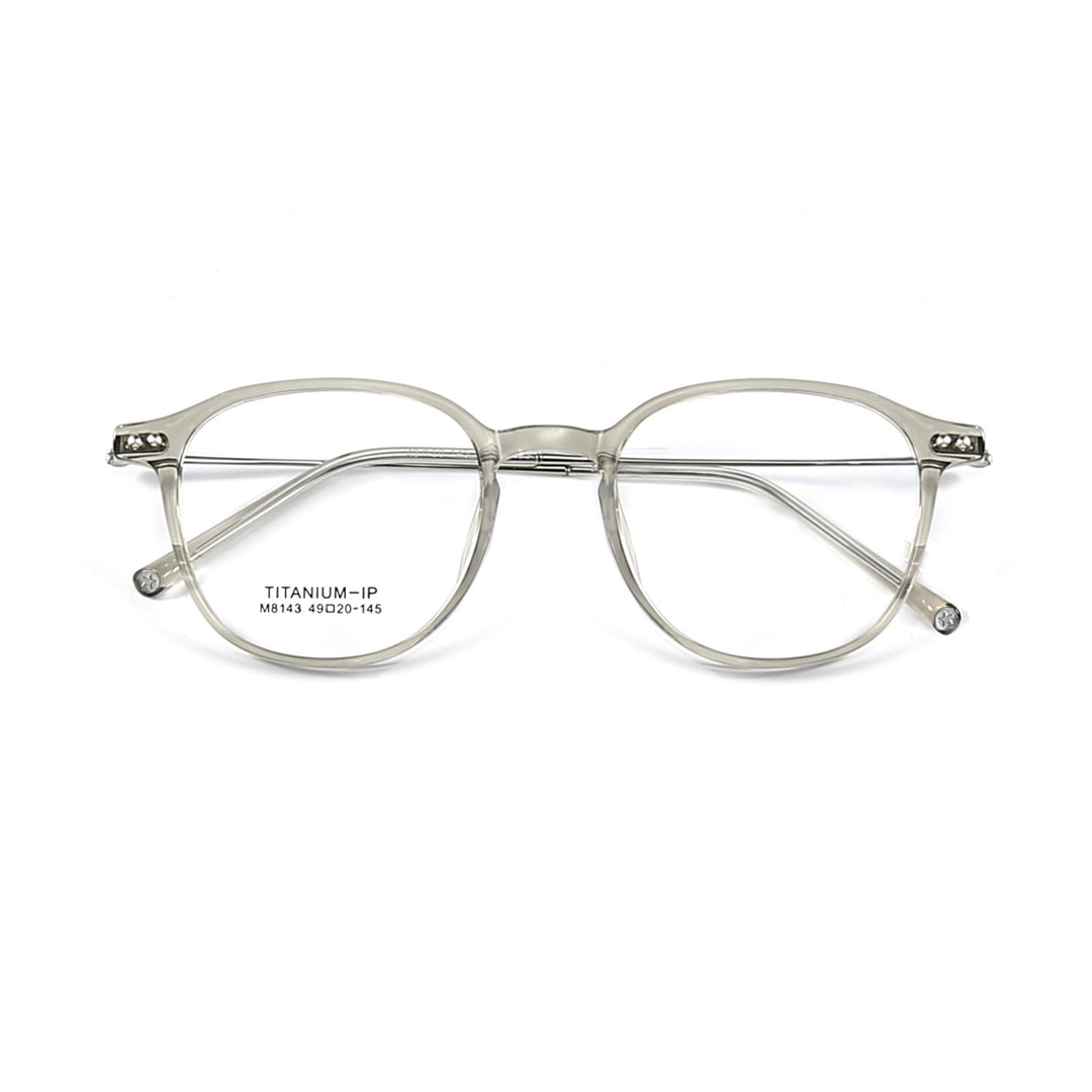Yimaruili Unisex Full Rim Square Tr 90 Titanium Eyeglasses M8143 Full Rim Yimaruili Eyeglasses Khaki