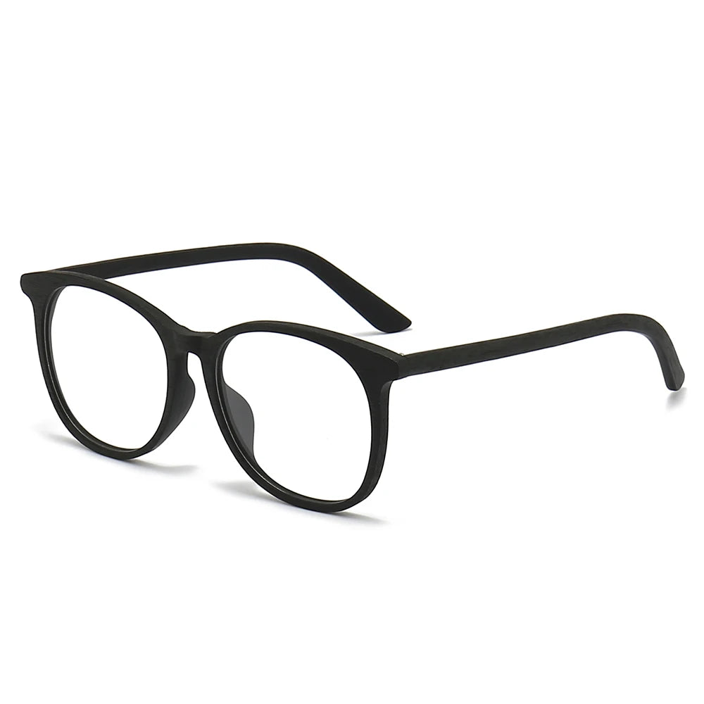 Hdcrafter Unisex Full Rim Oval Square Bamboo Wood Eyeglasses 41664 Full Rim Hdcrafter Eyeglasses Black-C10