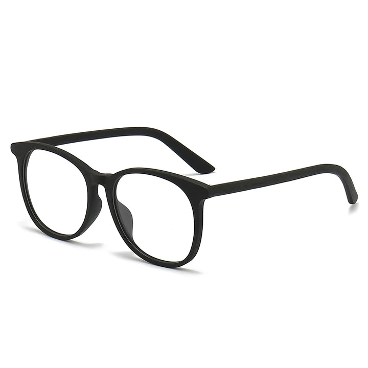 Hdcrafter Unisex Full Rim Oval Square Bamboo Wood Eyeglasses 41664 Full Rim Hdcrafter Eyeglasses Black-C10