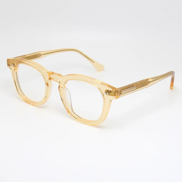 Black Mask Unisex Full Rim Oval Acetate Eyeglasses Bm031 Full Rim Black Mask Yellow