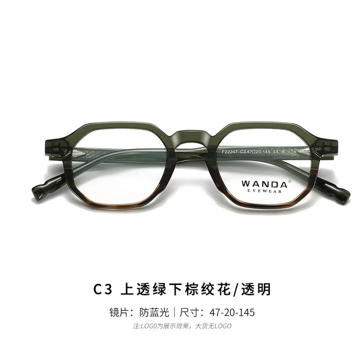 Reven Jate Women's Full Rim Flat Top Oval Tr 90 Alloy Eyeglasses 22247