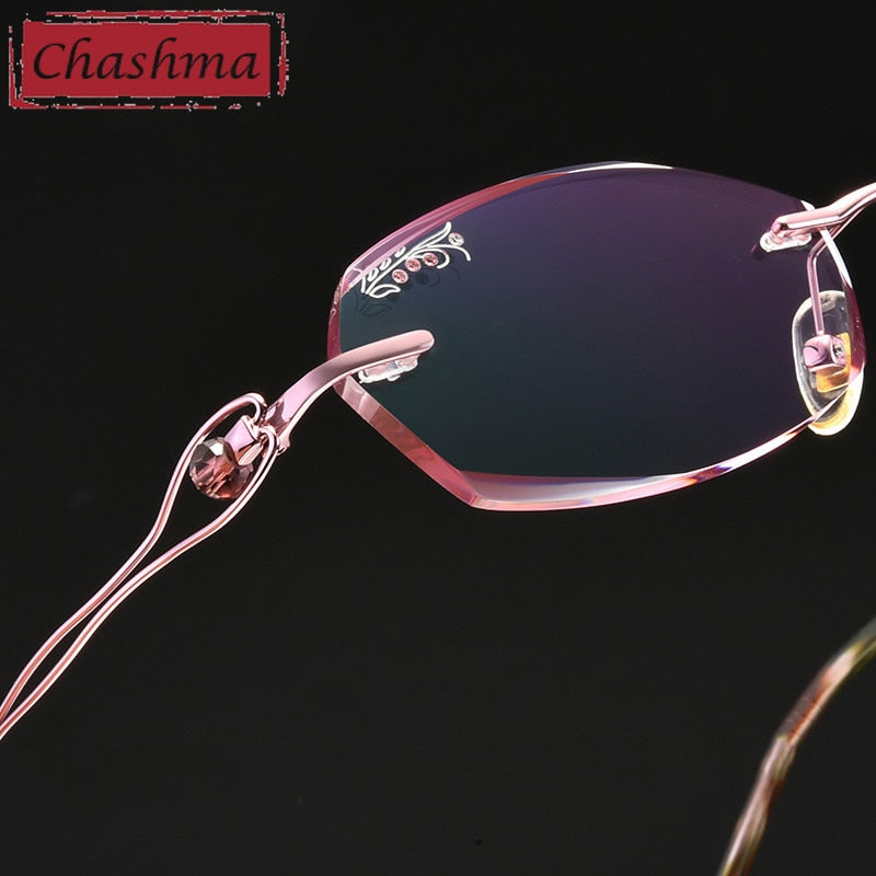 Chashma Women's Rimless Oval Titanium Eyeglasses 2267 Rimless Chashma