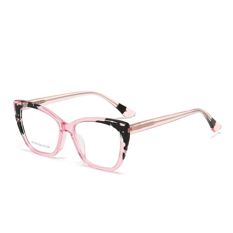 CCspace Unisex Full Rim Large Square Acetate Eyeglasses 56940 Full Rim CCspace C3Pink