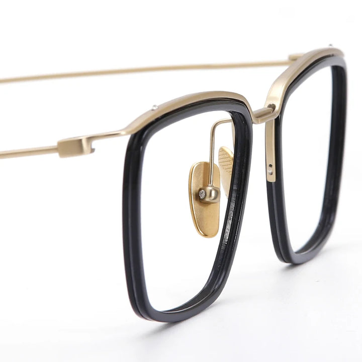 Muzz Unisex Full Rim Square Brow Line Acetate Titanium Eyeglasses 106 Full Rim Muzz