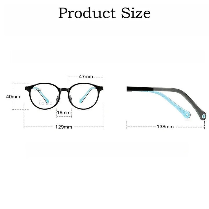 Yimaruil Unisex Children's Full Rim Round Tr 90 Sillicone Eyeglasses 2207 Full Rim Yimaruili Eyeglasses