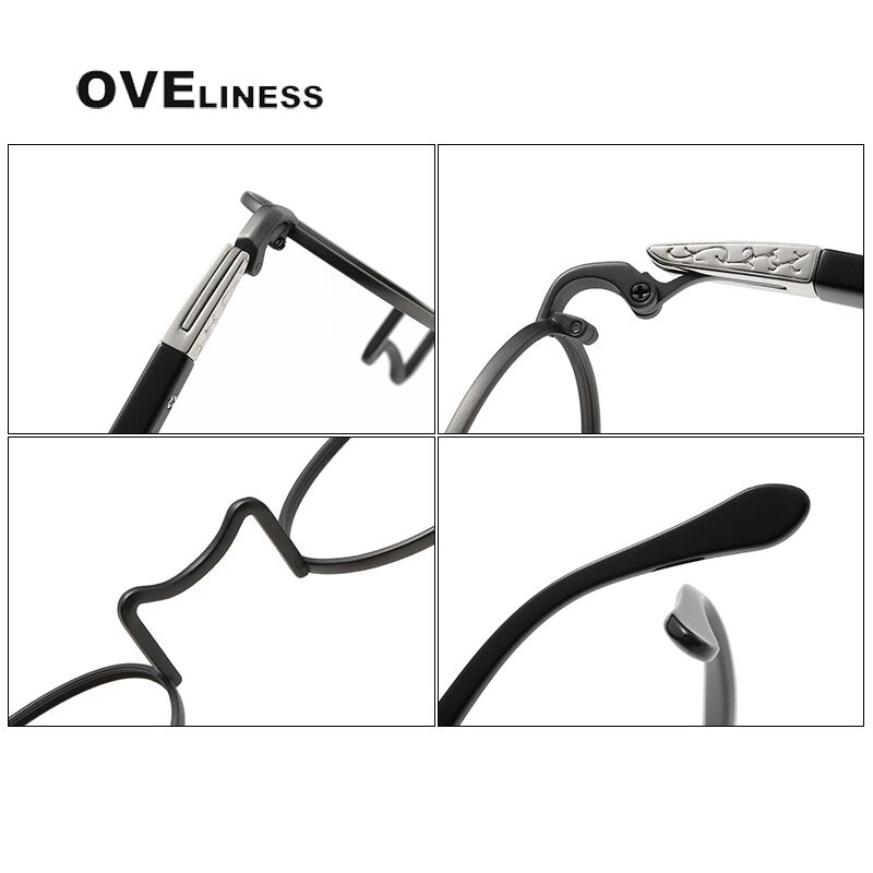 Oveliness Unisex Full Rim Oval Acetate Titanium Eyeglasses Ks119 Full Rim Oveliness