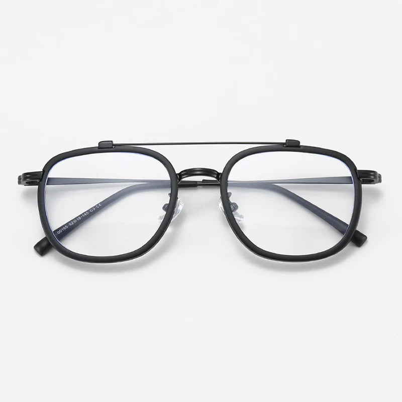 Xbora Unisex Full Rim Square Tr 90 Alloy Double Bridge Eyeglasses 44195