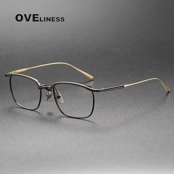Oveliness Unisex Full Rim Square Brow Line Titanium Eyeglasses 814822