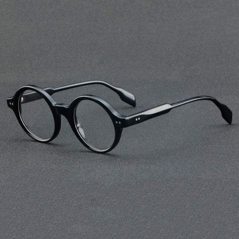 CCspace Unisex Full Rim Round Acetate Eyeglasses 56719 Full Rim CCspace C1Black