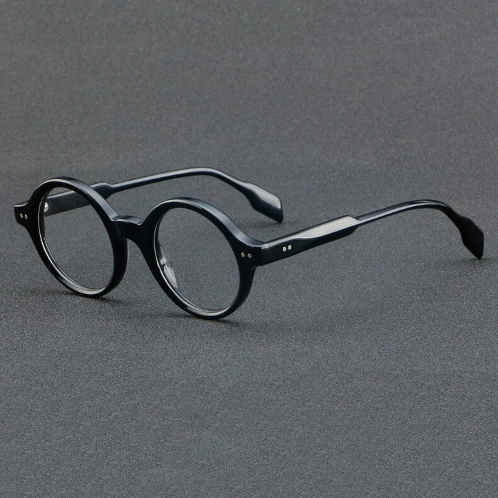 CCspace Unisex Full Rim Round Acetate Eyeglasses 56719 Full Rim CCspace C1Black