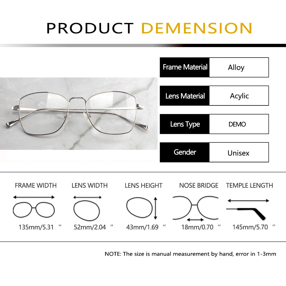 Esnbie Women's Full Rim Polygon Square Alloy Eyeglasses 241270