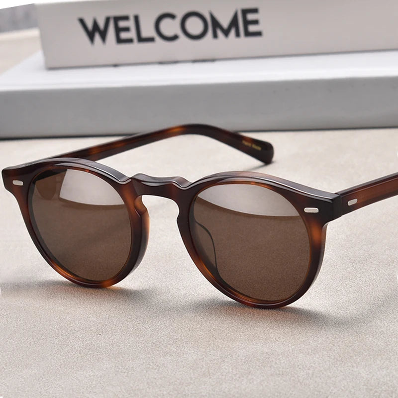 Black Mask Unisex Full Rim Round Acetate Polarized Sunglasses Ov5186 Full Rim Black Mask