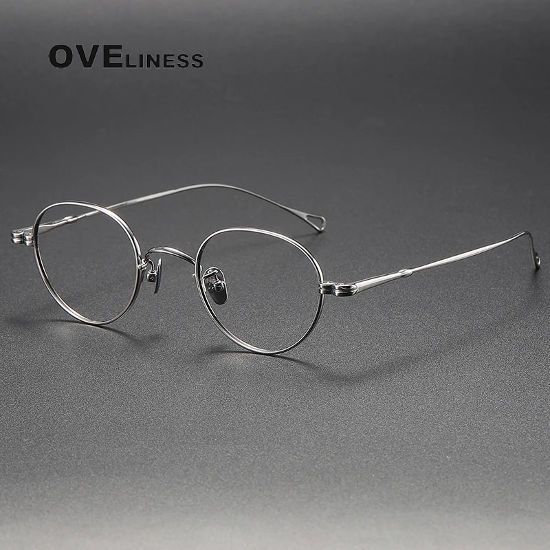 Oveliness Unisex Full Rim Oval Titanium Eyeglasses M002 Full Rim Oveliness silver