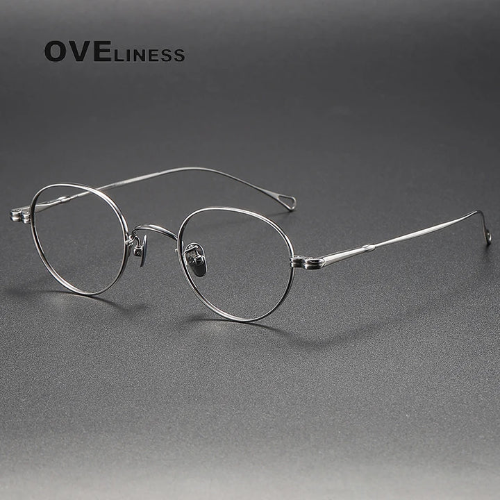 Oveliness Unisex Full Rim Oval Titanium Eyeglasses M002 Full Rim Oveliness silver