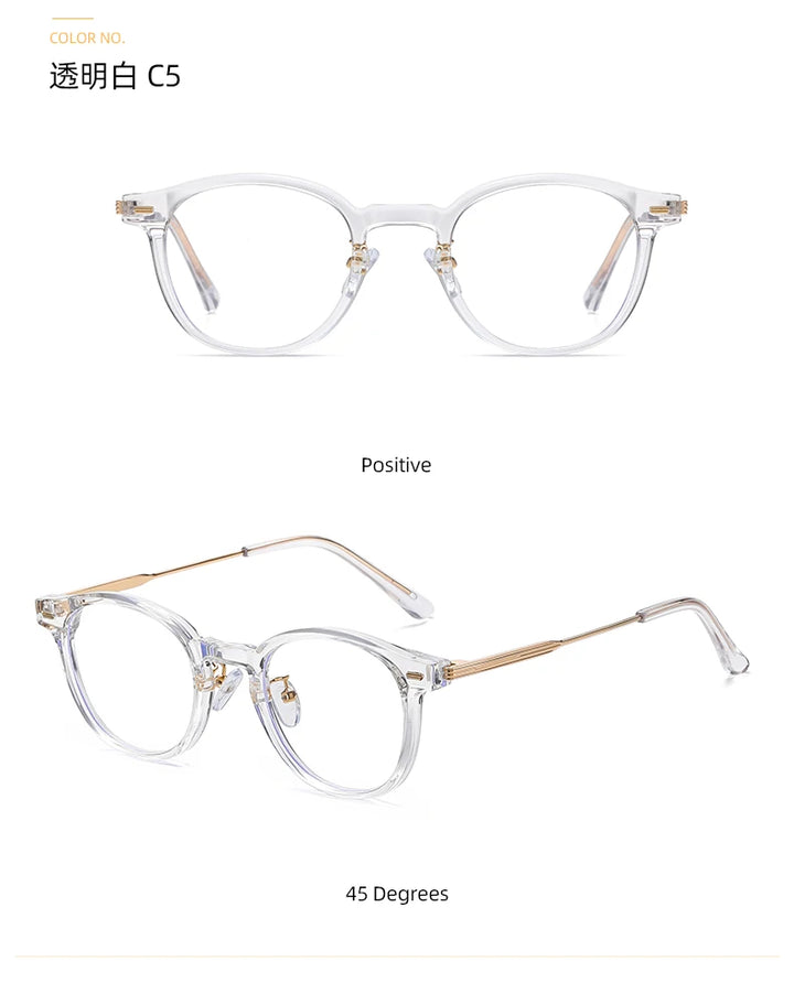 Reven Jate Unisex Full Rim Round Plastic Eyeglasses B1810 Full Rim Reven Jate