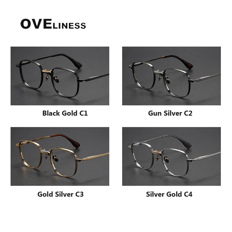 Oveliness Unisex Full Rim Square Titanium Eyeglasses D151 Full Rim Oveliness