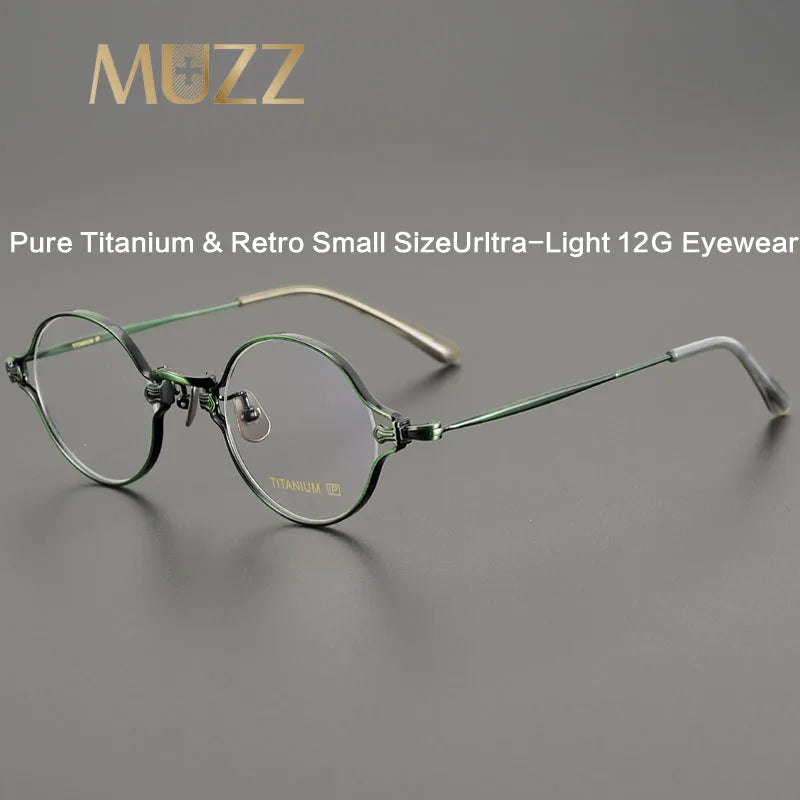 Muzz Unisex Full Rim Small Round Titanium Eyeglasses M188 Full Rim Muzz