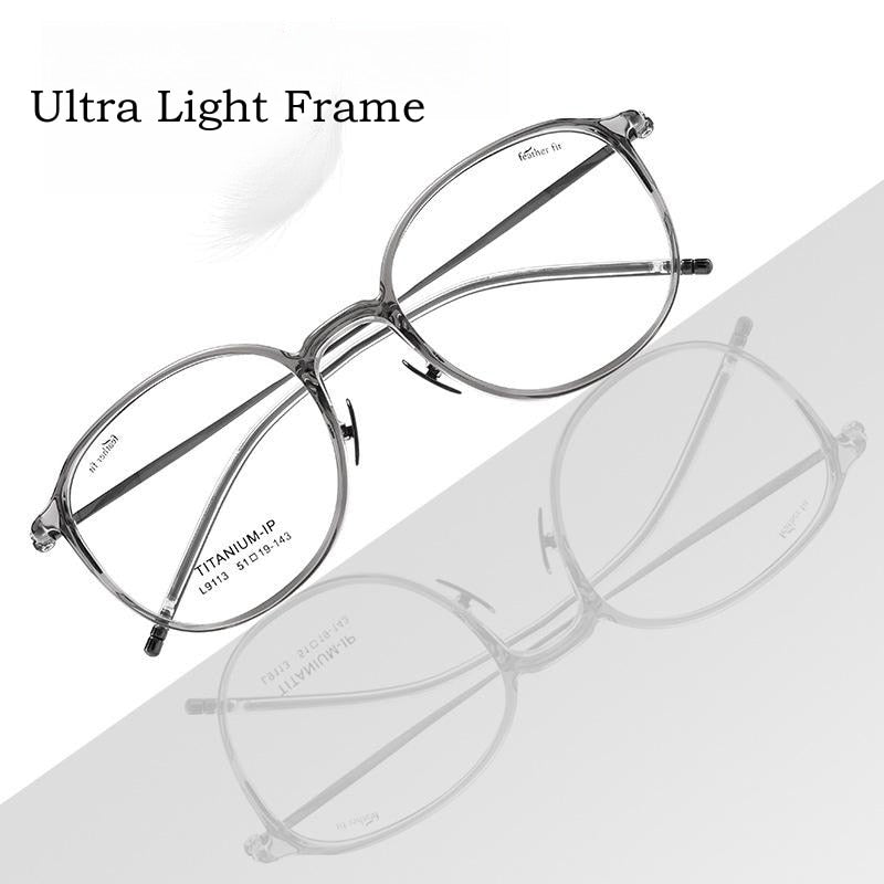 Yimaruili Unisex Full Rim Round Tr 90 Titanium Eyeglasses L9113y Full Rim Yimaruili Eyeglasses