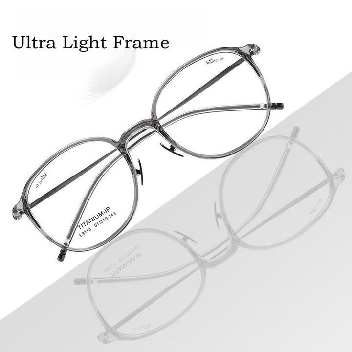 Yimaruili Unisex Full Rim Round Tr 90 Titanium Eyeglasses L9113y Full Rim Yimaruili Eyeglasses