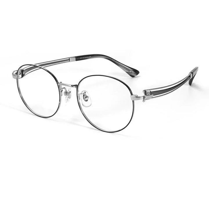 Aror Unisex Full Rim Round Titanium Eyeglasses 95235