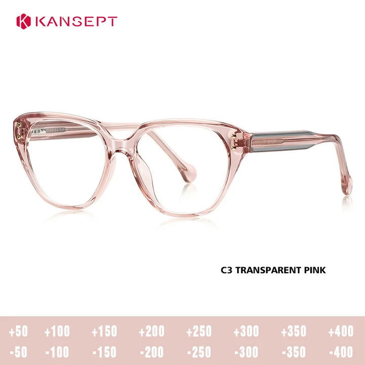 Kansept Women's full Rim Oval Square Tr 90 Alloy Reading Glasses 52101