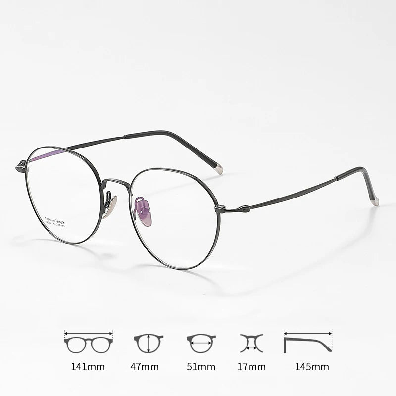 Xbora Unisex Full Rim Oval Round Titanium Eyeglasses 18005