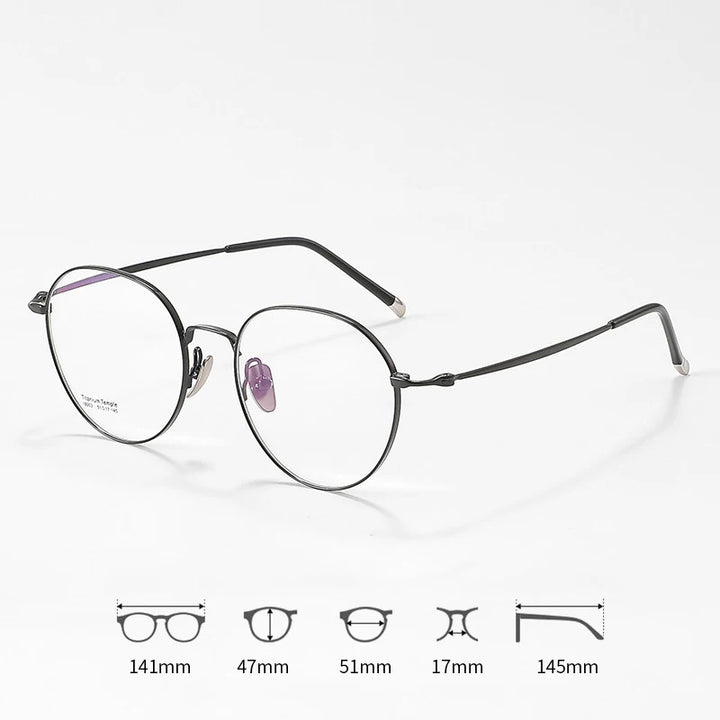 Xbora Unisex Full Rim Oval Round Titanium Eyeglasses 18005