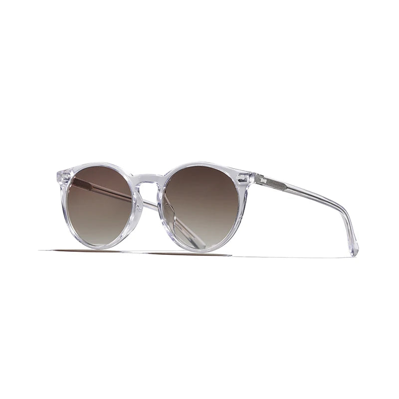Hewei Women's Full Rim Round Acetate Sunglasses 0014 Sunglasses Hewei clear as picture