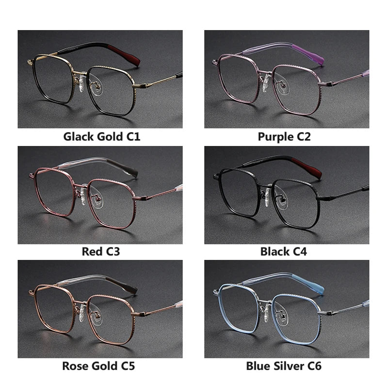 Oveliness Unisex Full Rim Square Titanium Eyeglasses 80940 Full Rim Oveliness