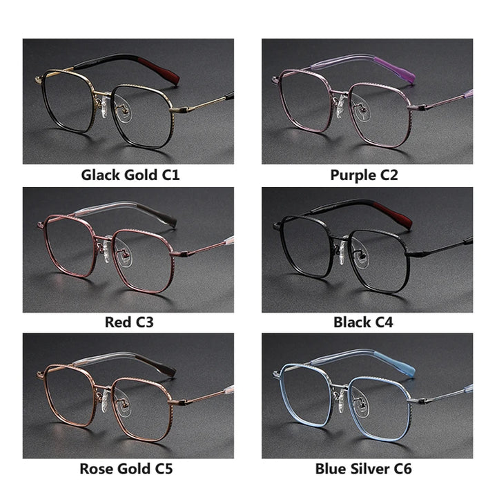 Oveliness Unisex Full Rim Square Titanium Eyeglasses 80940 Full Rim Oveliness