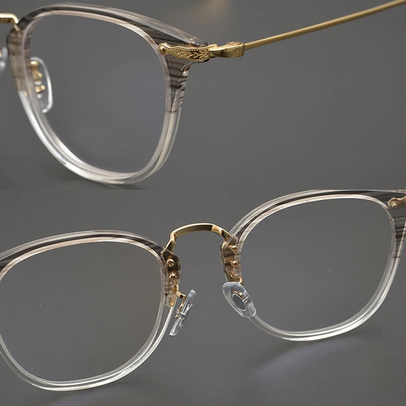 Black Mask Unisex Full Rim Titanium Acetate Square Eyeglasses 5307 Full Rim Black Mask