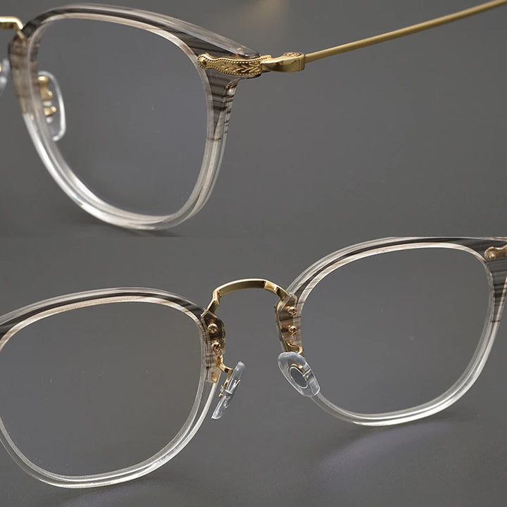 Black Mask Unisex Full Rim Titanium Acetate Square Eyeglasses 5307 Full Rim Black Mask