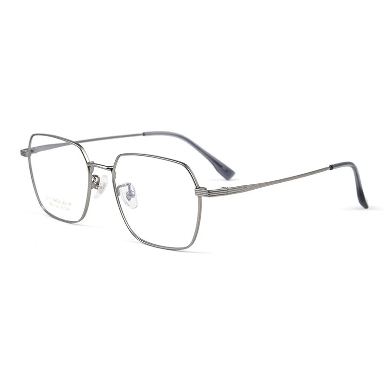 Gmei Unisex Full Rim Polygon Titanium Eyeglasses T840 Full Rim Gmei Optical Grey