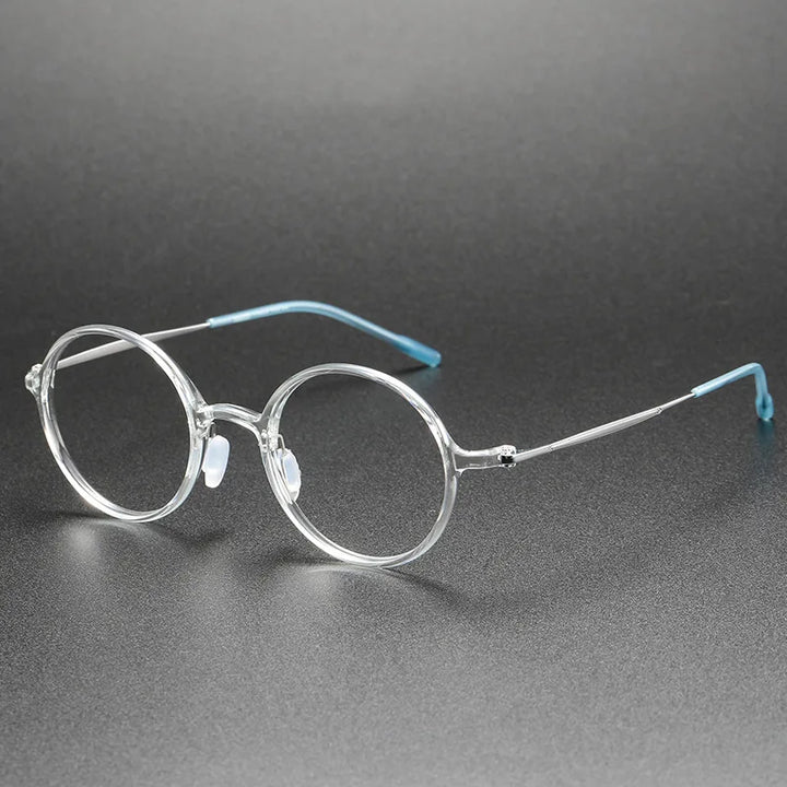Aimee Unisex Full Rim Round Titanium Acetate Eyeglasses 8635 Full Rim Aimee Transparent