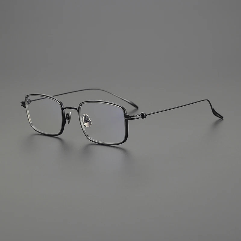 Gatenac Unisex Full Rim Square Acetate Titanium Eyeglasses Gxyj1571
