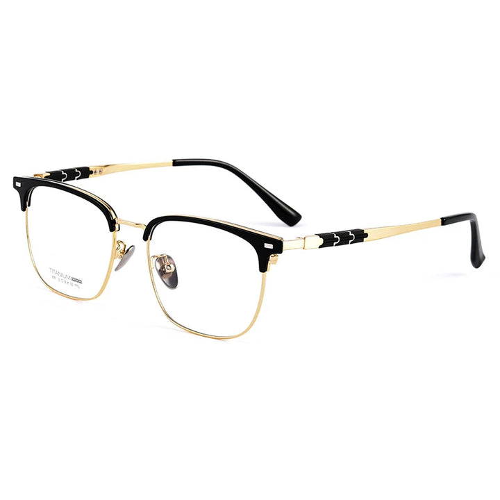 Handoer Women's Full Rim Square Titanium Acetate Eyeglasses 59019