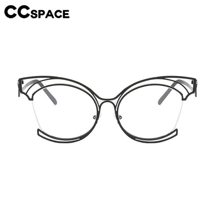 CCspace Women's Semi Rim Cat Eye Stainless Steel Eyeglasses 56755 Semi Rim CCspace