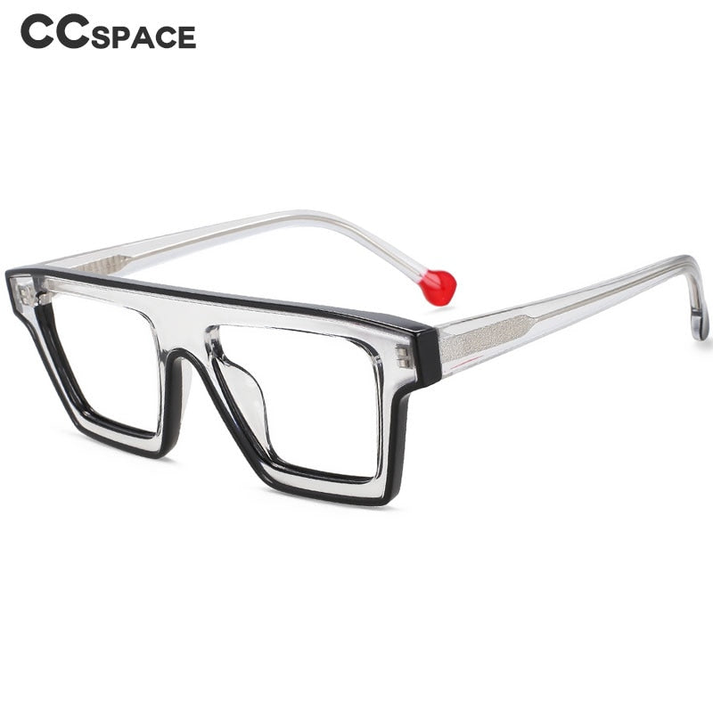 CCspace Unisex Full Rim Rectangle Cat Eye Acetate Eyeglasses 56012 Full Rim CCspace