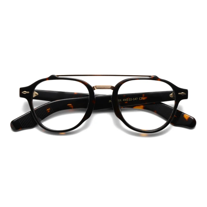Black Mask Unisex Full Rim Oval Double Bridge Acetate Eyeglasses 63468