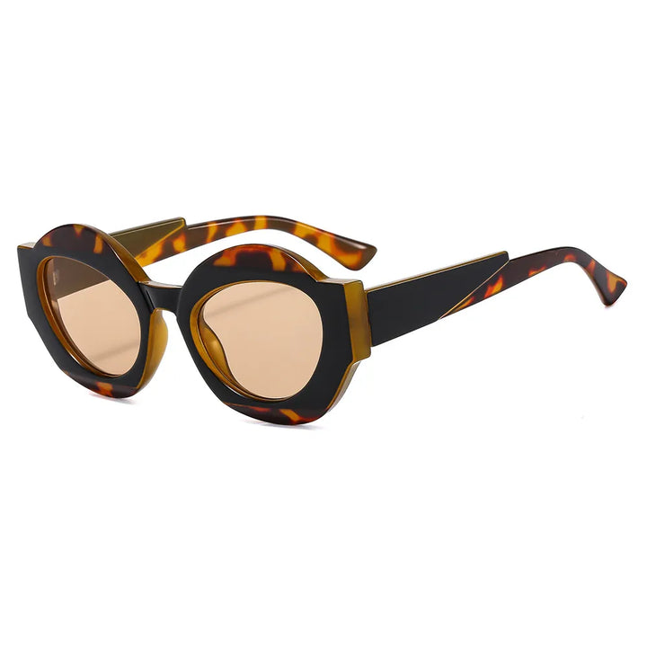 CCspace Unisex Full Rim Oval Resin Eyeglasses 56864 Full Rim CCspace C3BlackLeopard