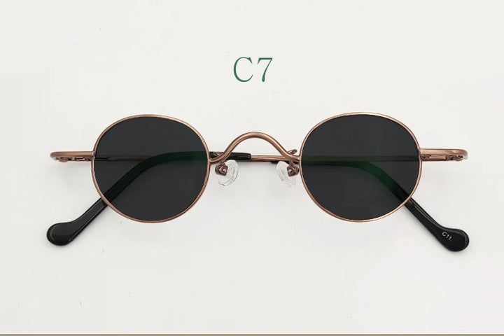 Yujo Unisex Full Rim Small Round Titanium Polarized Sunglasses 3629s Sunglasses Yujo C7 CHINA