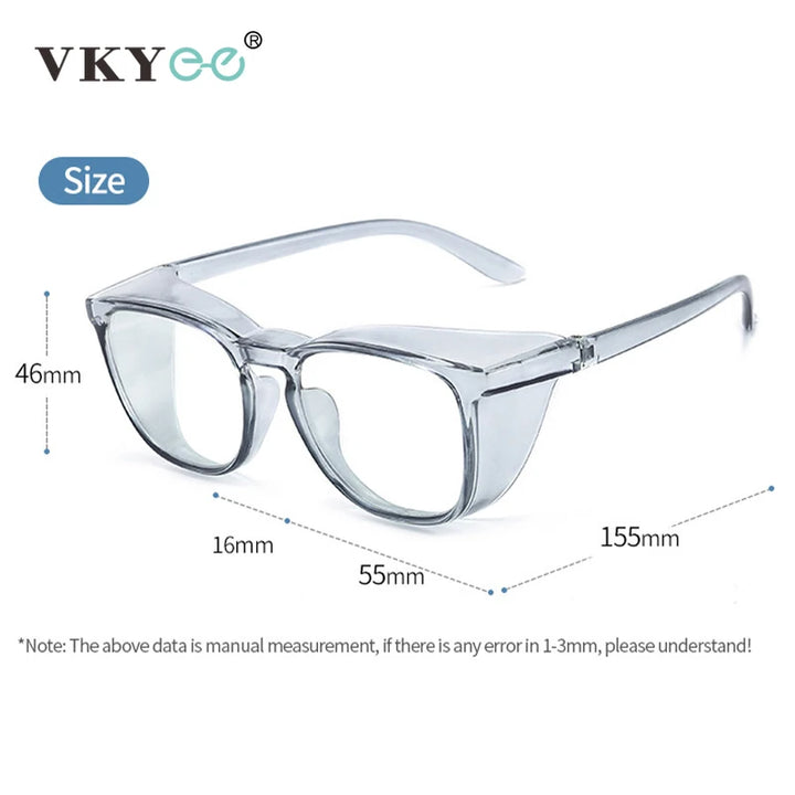 Vicky Women's Full Rim Square Tr 90 Polycarbonate Safety Goggles 44103 Reading Glasses Vicky