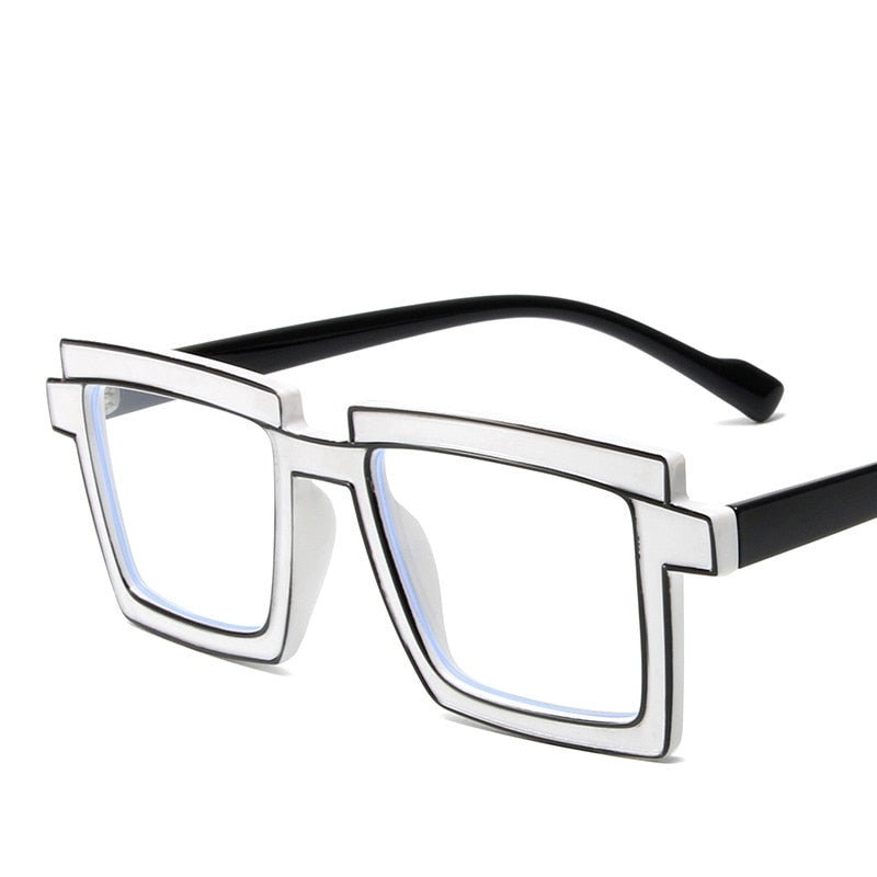 CCspace Unisex Full Rim Square Tr 90 Titanium Eyeglasses 56791 Full Rim CCspace C7White