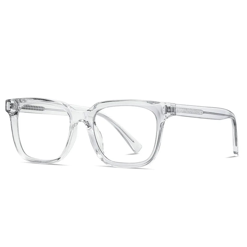 Kocolior Unisex Full Rim Square Acetate Hyperopic Reading Glasses 2091 Reading Glasses Kocolior Transparent 0