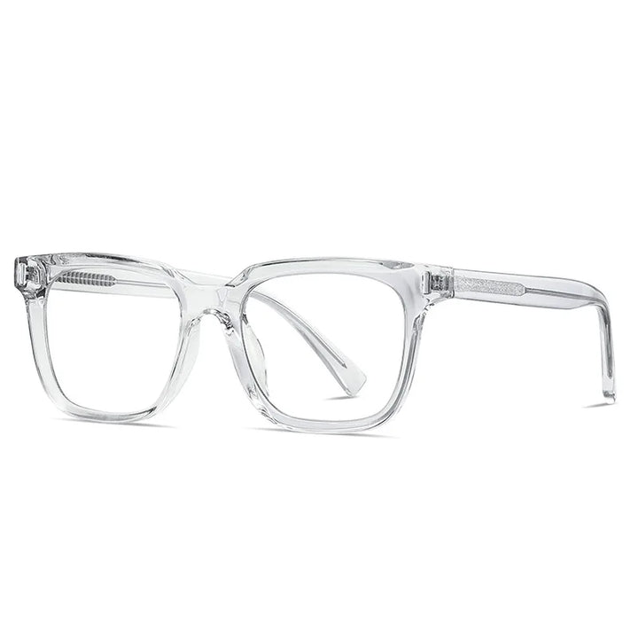 Kocolior Unisex Full Rim Square Acetate Hyperopic Reading Glasses 2091 Reading Glasses Kocolior Transparent 0