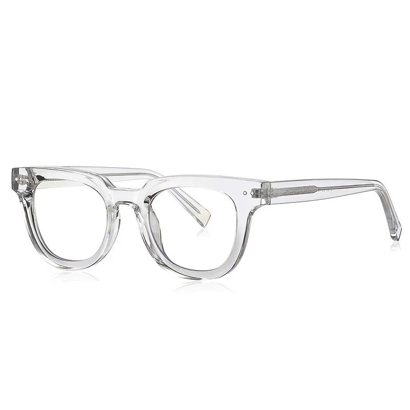 Kocolior Unisex Full Rim Square Acetate Hyperopic Reading Glasses 2120 Reading Glasses Kocolior Transparent 0 