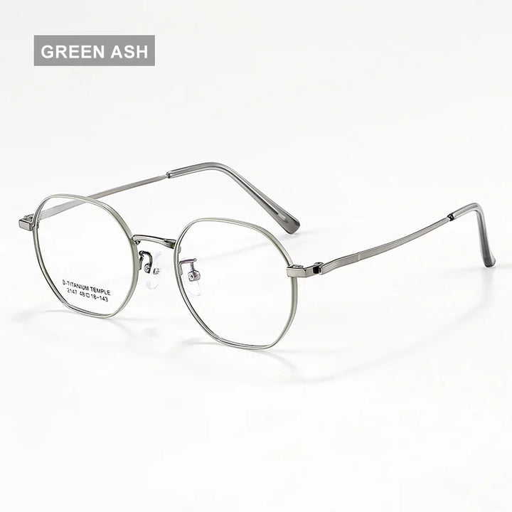 Vicky Women's Full Rim Small Flat Top Polygon Titanium Reading Glasses 2147 Reading Glasses Vicky -250 K2147-C3-GRAY