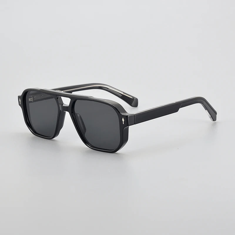 Nobler Women's Full Rim Square Double Bridge Acetate Polarized Sunglasses 9802 Sunglasses Nobler C1